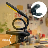 White Rechargeable Dual-Head Clip-On Book Light - Touch Control Reading Lamp with Eye Protection - 45-Degree Angle
