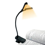 White Rechargeable Dual-Head Clip-On Book Light - Touch Control Reading Lamp with Eye Protection - Close-Up Angle