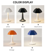 White Nordic Umbrella Mushroom Table Lamp - Dimmable Ambient Light - Front View