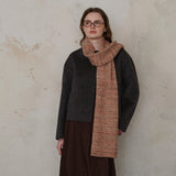 Grey Vintage Wool-Blend Knit Scarf - Warm and Stylish for Men and Women - 45-Degree Angle