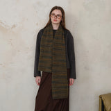 Green Vintage Wool-Blend Knit Scarf - Warm and Stylish for Men and Women
