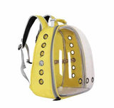 Grey Stylish Transparent PVC Pet Carrier Backpack - Large Capacity, Multi-Use for Birds & Cats(Including Wooden Stick) - Top-Down View