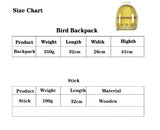 Pink Stylish Transparent PVC Pet Carrier Backpack - Large Capacity, Multi-Use for Birds & Cats(Including Wooden Stick) - Extra Image