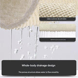 Teal Flying Bird Pattern  PVC Non-Slip Bath Mat 50x80cm - Shower Drain Hole Design, Soft & Quick-Dry Bathroom Rug - Side View