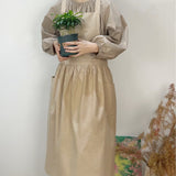 Beige Cotton Waterproof Artisan Apron - 100x85cm, Stylish Cross-Back Design, Ideal for Kitchen & Floral Work - Front View