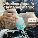 Yellow Portable Wireless Car Vacuum Cleaner - USB Rechargeable, High Suction, Compact Design for Home & Keyboard Cleaning - 45-Degree Angle