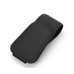 2 Pcs Black PU Leather Car Visor Sunglasses Holder - Multi-Functional Clip for Glasses, Cards & Tickets, 9.5x4.5cm