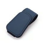 2 Pcs Blue PU Leather Car Visor Sunglasses Holder - Multi-Functional Clip for Glasses, Cards & Tickets, 9.5x4.5cm