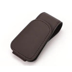 2 Pcs Brown PU Leather Car Visor Sunglasses Holder - Multi-Functional Clip for Glasses, Cards & Tickets, 9.5x4.5cm