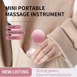 2 Pcs Pink Mini Massage Gun - 6-Speed Muscle Relaxer, USB Rechargeable, Portable Fascia Massager for Home Use - Rear View