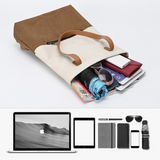 Purple And Brown Canvas Tote Bag for Women - Multi-Use Shoulder Handbag & Backpack, Large Capacity, 30x10x40cm - Extra Image