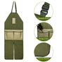 Green And Beige Gardening Leg Apron - Oxford Fabric, Multi-Pocket, Extended Design, 118x45cm, 450g