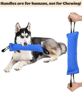 Yellow Durable 2-Pack Tug-of-War Dog Training Toy - Tear-Resistant, Safe & Interactive for All Breeds - Top-Down View