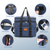 Black 23L Extra Large Insulated Cooler Bag with Double Layers - Perfect for Camping, Picnics, and Ou