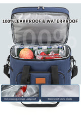 Black 23L Extra Large Insulated Cooler Bag with Double Layers - Perfect for Camping, Picnics, and Ou