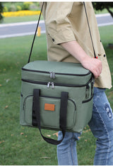 Black 23L Extra Large Insulated Cooler Bag with Double Layers - Perfect for Camping, Picnics, and Ou