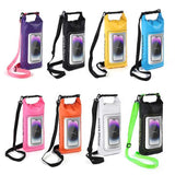 Black And Green 2L Waterproof Phone Pouch - Multi-Functional PVC Dry Bag for Swimming and Water Activities - Front View