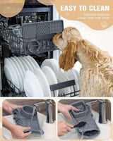 Black Multi-Functional Pet Slow Feeder Lick Mat - Durable Food-Grade Silicone Anti-Bite Bowl for Dogs - Rear View