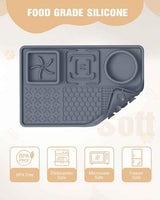 Pink Multi-Functional Pet Slow Feeder Lick Mat - Durable Food-Grade Silicone Anti-Bite Bowl for Dogs - Top-Down View