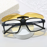 Brown Frame Gray Film Flip-Up Polarized Sports Sunglasses - Versatile Outdoor Cycling and Windproof Eyewear - Top-Down View