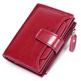 Brown Premium Genuine Leather RFID Blocking Women's Wallet - Lightweight, Multi-Functional, and Stylish - Front View