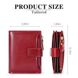 Brown Premium Genuine Leather RFID Blocking Women's Wallet - Lightweight, Multi-Functional, and Stylish - Top-Down View