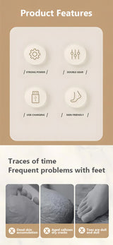 Black Electric Foot Grinder with USB Charging - Dual-Speed Callus Remover for Smooth, Exfoliated Feet - Top-Down View