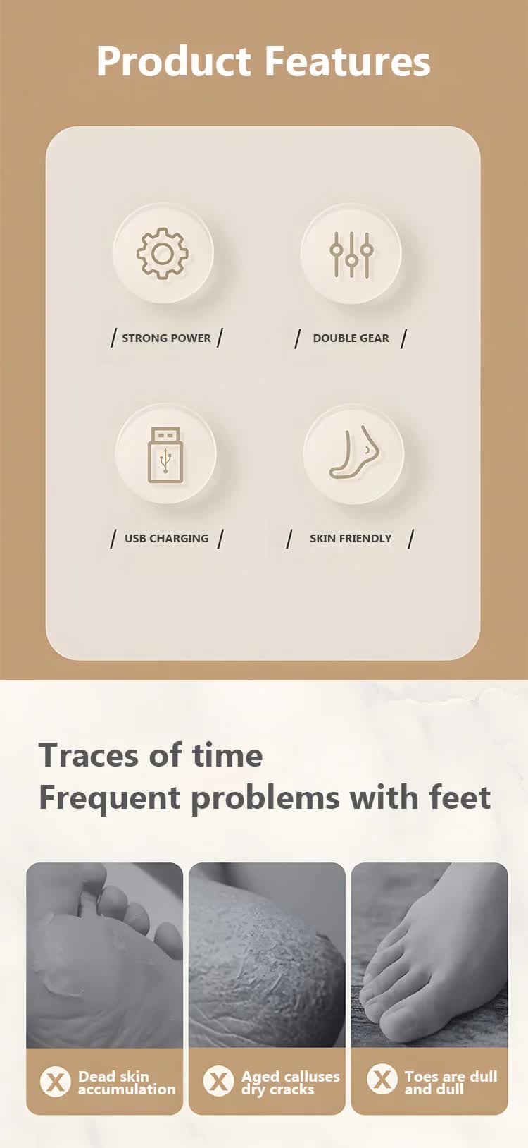 Light Green Electric Foot Grinder with USB Charging - Dual-Speed Callus Remover for Smooth, Exfoliated Feet