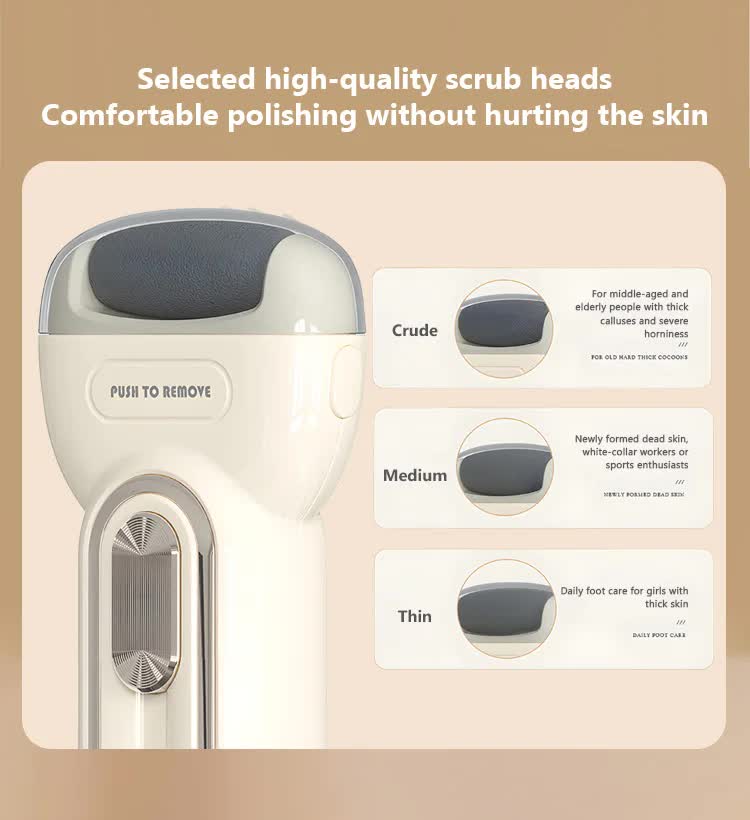 Light Green Electric Foot Grinder with USB Charging - Dual-Speed Callus Remover for Smooth, Exfoliated Feet
