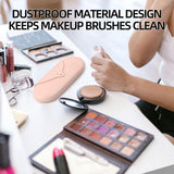 2 Pcs Pink Elegant Silicone Makeup Brush Storage Case - Travel-Friendly, Dustproof, and Multi-Functional - 45-Degree Angle