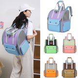 Green Portable Pet Carrier Backpack - Spacious, Breathable, and Travel-Friendly for Cats and Small Dogs - Front View