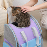 Green Portable Pet Carrier Backpack - Spacious, Breathable, and Travel-Friendly for Cats and Small Dogs - Top-Down View