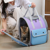 Green Portable Pet Carrier Backpack - Spacious, Breathable, and Travel-Friendly for Cats and Small Dogs - 45-Degree Angle