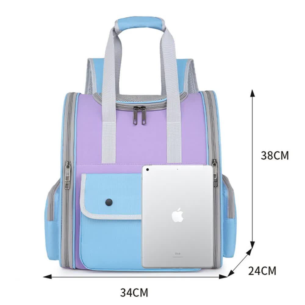 Khaki Portable Pet Carrier Backpack - Spacious, Breathable, and Travel-Friendly for Cats and Small Dogs