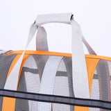 Size S Green And White Foldable Pet Carrier Bag - Lightweight, Breathable, and Spacious for All Seasons - Side View