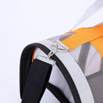 Size M Black And Blue Foldable Pet Carrier Bag - Lightweight, Breathable, and Spacious for All Seasons