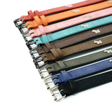 2 PCS Coffee Soft Leather Dog Collar - Adjustable & Durable for Medium/Large Dogs S-(48*2.0cm) - Front View