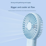 2 PCS Blue Portable USB Fan - 3 Speed Settings - Perfect for Office, Desk & Travel - Side View