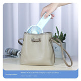 2 PCS White Cute USB Rechargeable Handheld Fan - Phone Stand - Great for Summer - Top-Down View