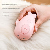 2 PCS Pink Dolphin Electric Pet Brush | One-Click Spray, Massage, & Hair Removal - Top-Down View