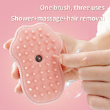 2 PCS Pink Cat Paw Electric Pet Brush | One-Click Spray, Massage, & Hair Removal - Front View