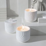 (Fresh blue wind chimes)Scented Candle - Soy Wax Candle in Ceramic Pot - Top-Down View