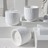 (Jasmine)Scented Candle - Soy Wax Candle in Ceramic Pot - Front View