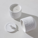 (Osmanthus)Scented Candle - Soy Wax Candle in Ceramic Pot - Side View