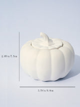 (Lime Basil Citrus)Ceramic Pumpkin Candle with Lid - Home Decor and Gift Ideas - Front View