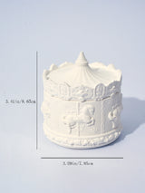 (White Peach Oolong)Rotating Carousel Soy Candle - Unique Home Decor & Gift - Front View