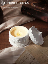 (English Pear Freesia)Rotating Carousel Soy Candle - Unique Home Decor & Gift