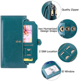 Ancient Yellow Large Capacity Women's Leather Wallet - RFID Blocking Card Holder - Front View