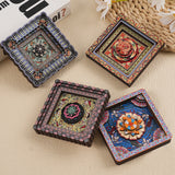 2-PCS 3D Wooden Fridge Magnet - Dunhuang Art Style, Creative Gift (Style 1)