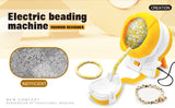 Yellow Automatic Bead Loader - Electric DIY Jewelry Making Kit with Accessories - Top-Down View